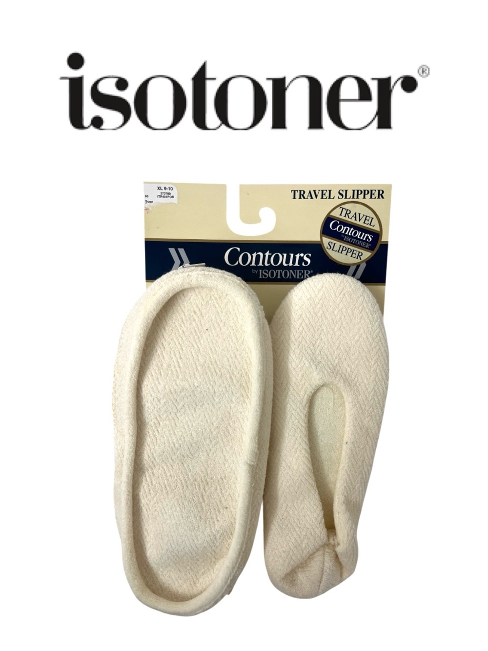 Vintage Contours by Isotoner Travel Slippers XL 9-10 (New with Tags)